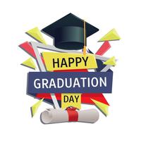 Graduation Card Vector Template