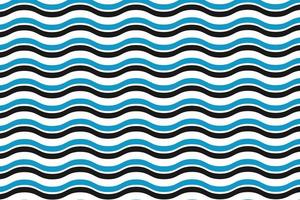 Blau schwarz und Weiß Streifen Welle Muster Design. vektor