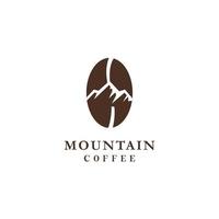 kaffe böna berg logotyp design vektor