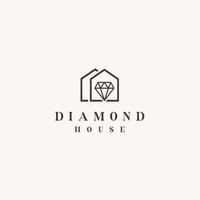 Diamant Zuhause Eigentum Gold Farbe Logo Design Vektor