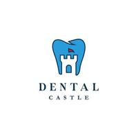 slott dental tänder logotyp design ikon vektor