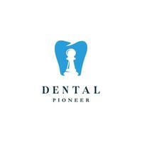 dental och bönder schack logotyp design för dental vård klinik vektor