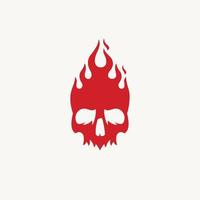 Flammen Teufel Schädel Feuer Hipster Logo Design Symbol Vektor Illustration