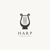 Harfe Leier Musik- Logo Symbol Vektor Illustration