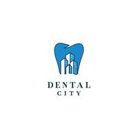 Dental Zeichen mit Stadt, Dorf Stadt Gebäude Logo Design modern Inspiration vektor