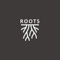 abstraktes Baum-Logo-Design, Root-Logo-Design-Inspiration isoliert auf weißem Hintergrund vektor