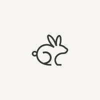 Hase Hase Linie Kunst minimalistisch Logo Design Symbol Vektor