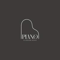 stor piano logotyp design mall design i linje konst stil vektor