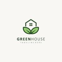 grön hus blad enkel logotyp design vektor ikon