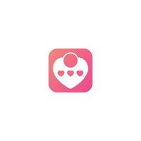 Liebe App Symbol Vektor Logo Design Konzept