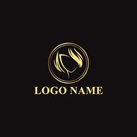 vektor kvinna hår salong guld lutning logotyp design