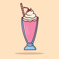 fri vektor ikon milkshake tecknad serie illustration
