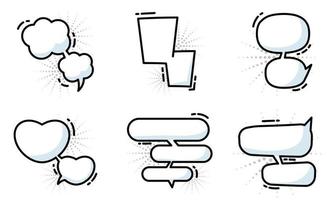 einstellen von anders leeren Comic Rede Luftblasen Vektor Illustration