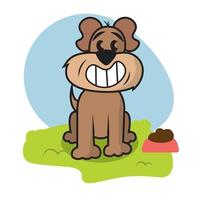 isoliert farbig glücklich Hund traditionell Karikatur Charakter Vektor Illustration