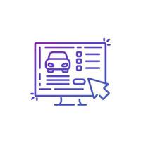 Auto online kaufen, Linie Vektor icon.eps