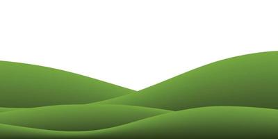 grüner Grashügelhintergrund lokalisiert auf Weiß. abstrakter Hintergrund im Freien für natürliches Schablonendesign. Vektor. vektor