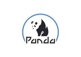 brev p och panda logotyp design mall på vit vektor