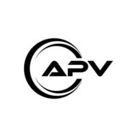 apv brev logotyp design i illustration. vektor logotyp, kalligrafi mönster för logotyp, affisch, inbjudan, etc.