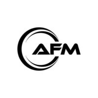 afm brev logotyp design i illustration. vektor logotyp, kalligrafi mönster för logotyp, affisch, inbjudan, etc.