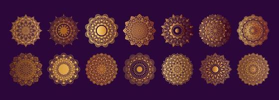 Ornament runden einstellen mit Mandala. geometrisch Kreis Element gemacht im Vektor. perfekt einstellen zum irgendein andere nett von Design, Geburtstag und andere Urlaub, Kaleidoskop, Medaillon, Yoga, Indien, Arabisch vektor