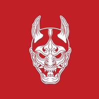 japansk demon oni mask logotyp design vektorillustration vektor