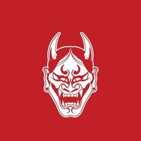 japansk demon oni mask logotyp design vektorillustration vektor