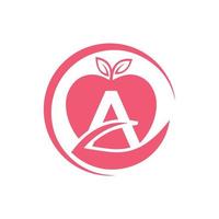 Apfel im Hand Symbol Hand halten ein Apfel Obst Symbol Vektor Illustration modern Unternehmen, abstrakt Brief Logo