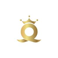 q kunglig gyllene logotyp varumärke, symbol, design, grafisk, minimalistisk.logotyp vektor