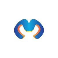 m teknologi logotyp varumärke, symbol, design, grafisk, minimalistisk.logotyp vektor
