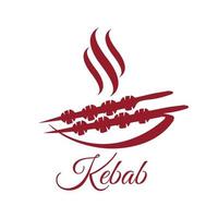 Kebab Logo Marke, Symbol, Design, Grafik, minimalistisch.logo vektor