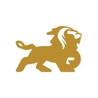 königlich König Löwe Silhouette Symbole elegant Gold Löwe Tier Logo Vektor modern Unternehmen, abstrakt Brief Logo
