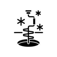 isfiske svart glyph ikon vektor