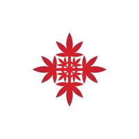 dekorativ inspirierend Symbol im rot Töne, eingängig minimalistisch eckig und runden Logo vektor