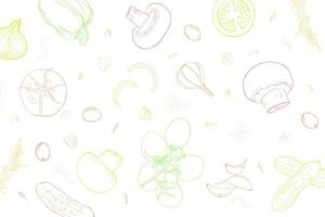 Gemüse skizzieren Stil Linie Kunst Startseite Illustration vektor