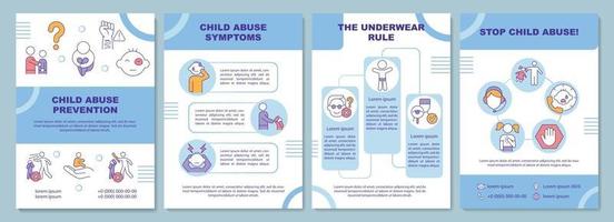 barnmissbruk förebyggande broschyr mall vektor