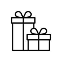 gåvor, gåva lådor ikon i linje stil design isolerat på vit bakgrund. redigerbar stroke. vektor