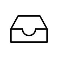 meddelandehantering inkorg, meddelande låda, tömma brevlåda ikon i linje stil design isolerat på vit bakgrund. redigerbar stroke. vektor
