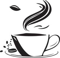 minimalistisch schwarz und Weiß Tasse von Tee oder Kaffee mit Dampf vektor
