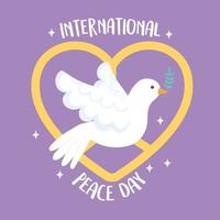 internationaler Friedenstag mit Taube vektor