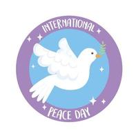 internationaler Friedenstag mit Taube vektor