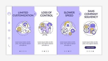 Software als Service-Hindernisse Onboarding Vektor-Vorlage vektor