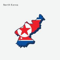 Norden Korea Nation Flagge Karte Infografik vektor