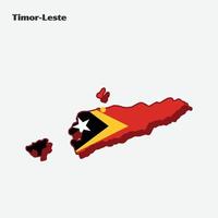 timor leste nation flagga Karta infographic vektor