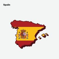 Spanien nation flagga Karta infographic vektor