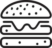 minimalistisk burger ikon på vit bakgrund. snabb mat symbol vektor