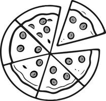 utsökt pizza skiva ikon isolerat på vit bakgrund vektor