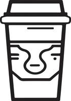 minimalistisch wegbringen Kaffee Tasse Symbol auf Weiß Hintergrund vektor