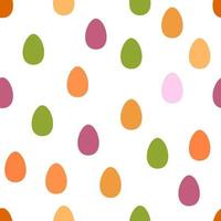 sömlös mönster med rosa blå grön och orange påsk ägg i delikat pastell färger söt illustration ägg i platt stil vektor