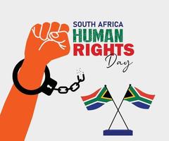 Mensch Rechte Tag. von Süd Afrika Vektor Illustration. geeignet zum Gruß Karte, Poster und Banner. Vektor Illustration.