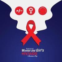 Vektor Illustration auf das Thema von National Frauen und Mädchen hiv und AIDS Bewusstsein Tag beobachtete auf März 10.